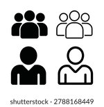 Human avatar silhouettes, user profile icons set, corporate team member symbols, digital contact head shapes, member.