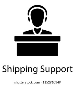 
Human avatar sitting on a bench wearing headphones denoting customer support icon
