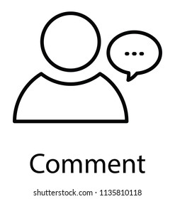
Human avatar with speech bubble showing comment icon
