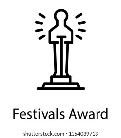
A human avatar standing with the shine coming out, festival award 
