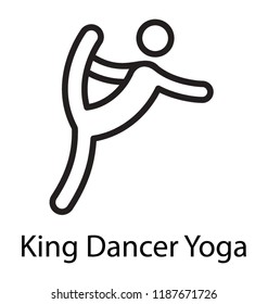 Human avatar stretching leg to back is kick dancer yoga icon 