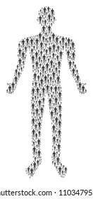 Human human avatar. Vector human icons are grouped into man illustration.
