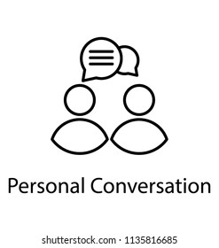 
Human avatars with chat bubbles showing icon of personal conversation
