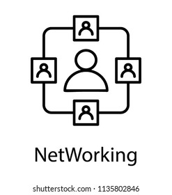 
Human avatars connected with other and where main server operating them, it is an icon for networking 
