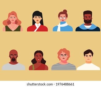 Human Avatars Flat Icons Set