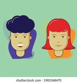 Human Avatars Flat,simple vector flat design