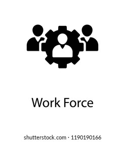 Human avatars with gear symbolising workforce