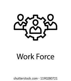 Human avatars with gear symbolising workforce