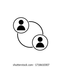 avatares humanos interrelacionados, icono de colaboración
