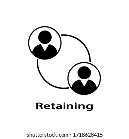 Human avatars interlinked, collaboration icon