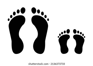 Human and baby footprint vector