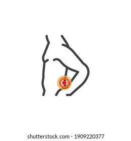 Human back ache line icon. linear style sign for mobile concept and web design. Back pain outline vector icon. Symbol, logo illustration. Vector graphics