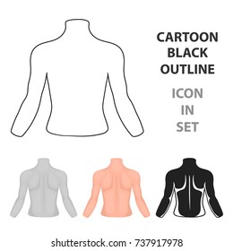 Human back icon in cartoon style isolated on white background. Part of body symbol stock vector illustration.