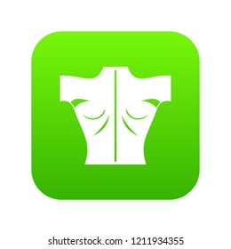 Human back icon digital green for any design isolated on white vector illustration