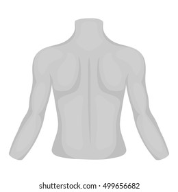 Human back icon in monochrome style isolated on white background. Part of body symbol stock vector illustration.