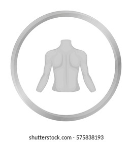 Human back icon in monochrome style isolated on white background. Part of body symbol stock vector illustration.