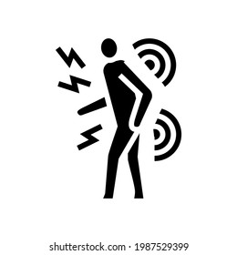 human back stroke glyph icon vector. human back stroke sign. isolated contour symbol black illustration