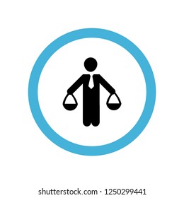 human balanced scale of a businessman icon symbol. Premium quality isolated human balanced scale of a businessman vector icon in trendy style. human balanced scale of a businessman element.