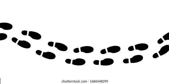 Human bare walk footprints shoes and shoe sole Kids feet and foot steps Fun vector baby footsteps icon or sign for print Kid step for trail Walking footstep and footprint for trekking or follow route