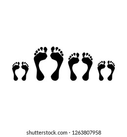 human barefoot prints, vector