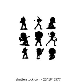 Human baseball silhouette set design