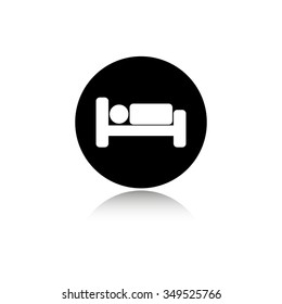 Human in bed - vector icon