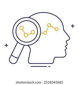 Diseño de íconos de Vector, análisis social, psicología, seguimiento de la conducta, análisis de datos, comportamiento social