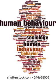 Human behaviour word cloud concept. Vector illustration