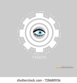 human being futuristic vision, vision and control and protection of persons, control and security in the accesses.Concept of: dna system, scientific technology and science.vector illustration.