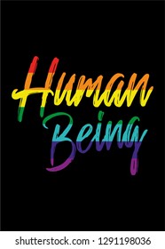 human being gay pride flag colorful rainbow lgbt poster