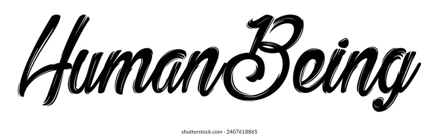 human being text on white background.