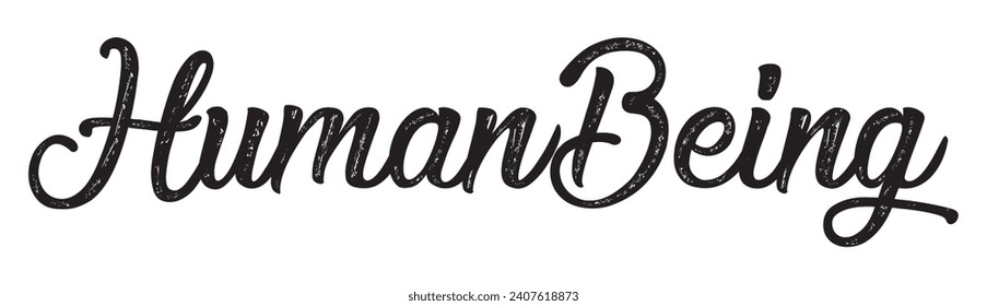 human being text on white background.