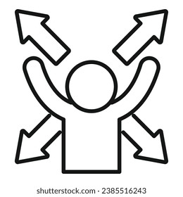 Human best realization icon outline vector. Human balance. Challenge mission