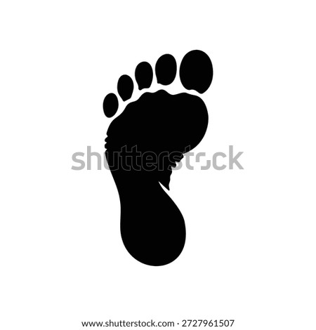 Human bigfoot footprint silhouette vector flat illustration design.