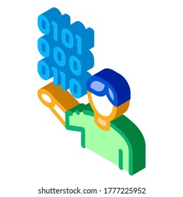 Human Binary Code Icon Vector. Isometric Human Binary Code sign. color isolated symbol illustration
