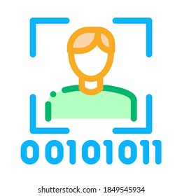 Human Binary Code Icon Vector. Outline Human Binary Code Sign. Isolated Contour Symbol Illustration