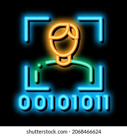 Human Binary Code neon light sign vector. Glowing bright icon Human Binary Code sign. transparent symbol illustration