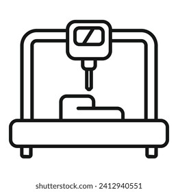 Human bio printer icon outline vector. Bioprinting medical. Machine monitor