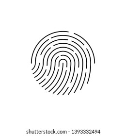 Human black color fingerprint for security check at the entrance.  Human fingerprint for security verification during identification or authorization vector eps10