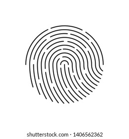 Human black color fingerprint for security check at the entrance.  Human fingerprint for security verification during identification or authorization vector eps10. access control.