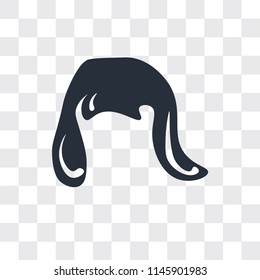 Human black hair shape vector icon isolated on transparent background, Human black hair shape logo concept