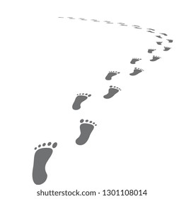 Human black silhouette foot print. Footprints symbol isolated on white background .Vector elements