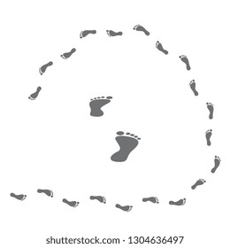 Human black silhouette foot print. Footprints symbol isolated on white background .Vector elements