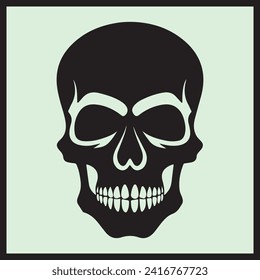 
Human Black Skull Silhouette Vector, Hand Drawn Art