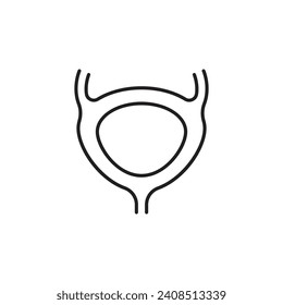 Diseño de icono de vejiga humana, aislado en fondo blanco, ilustración vectorial