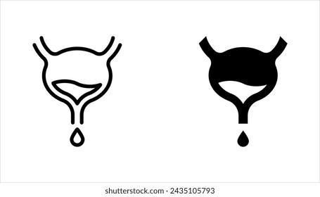 Human bladder line icon set. linear style sign for mobile concept and web design. Bladder internal organ outline vector illustration on white background