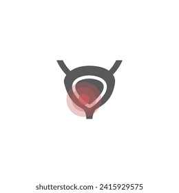 Human bladder line icon. Vector sign for web graphic.