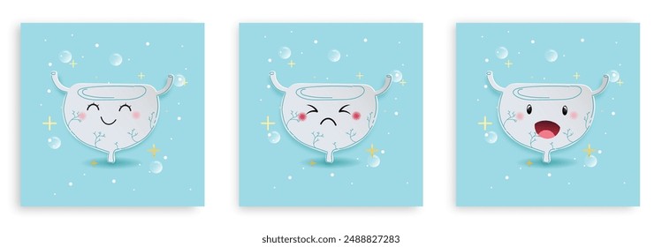 Menschliche Blase Wasser Pinsel Stil in Stimmungen. Wasserbürste Blase auf Aquarell Hintergrund Vektorgrafik für Webdesign auf Weiß.Vektorgrafik Illustrator