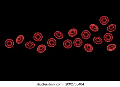 Estructura de células sanguíneas humanas bajo microscopio. Iconos eritrocitos en vena. vaso sanguíneo humano. Prueba de microbiología en laboratorio. Ilustración de vectores 3d para clínicas, hospitales o educación