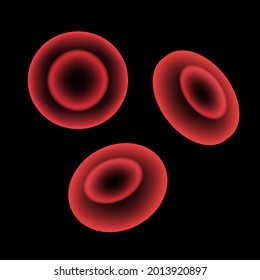 Estructura de células sanguíneas humanas bajo microscopio. Iconos eritrocitos en vena. vaso sanguíneo humano. Prueba de microbiología en laboratorio. Ilustración de vectores 3d para clínicas, hospitales o educación